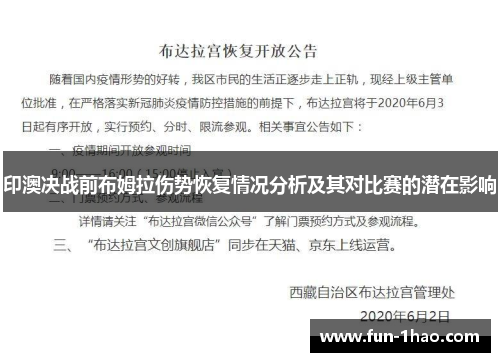 印澳决战前布姆拉伤势恢复情况分析及其对比赛的潜在影响
