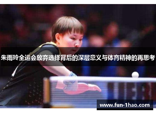 朱雨玲全运会放弃选择背后的深层意义与体育精神的再思考